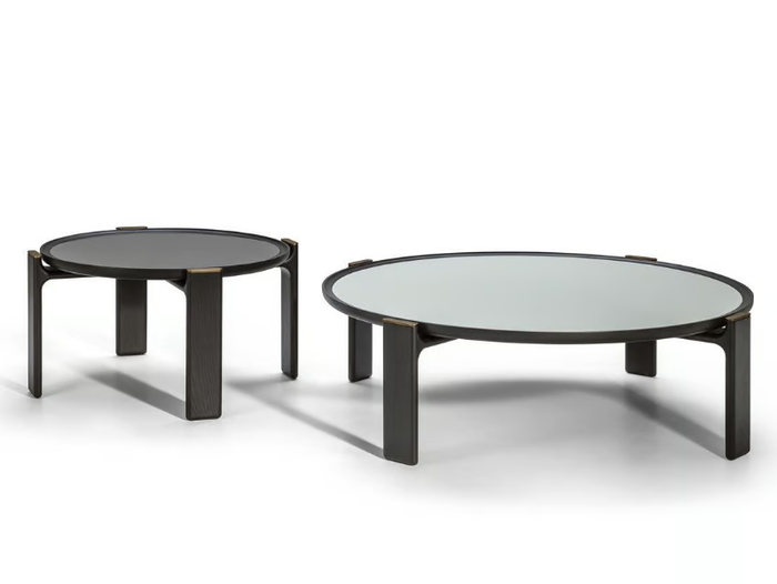 DUO - Round glass coffee table _ Poltrona Frau